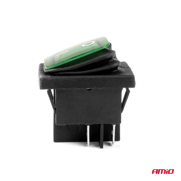 Amio ΔΙΑΚΟΠΤΗΣ ON/OFF 4 ΕΠΑΦΩΝ 20A 12/24V ΠΡΑΣΙΝΟΣ ΦΩΤΙΣΜΟΣ ΟΡΘΟΓΩΝΙΟΣ ΑΜΙΟ - 1 ΤΕΜ. - Image 3
