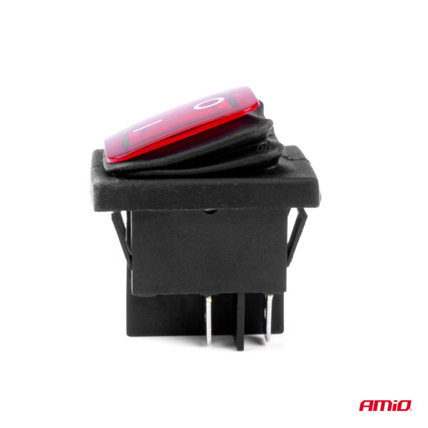 Amio ΔΙΑΚΟΠΤΗΣ ON/OFF 4 ΕΠΑΦΩΝ 20A 12/24V ΚΟΚΚΙΝΟΣ ΦΩΤΙΣΜΟΣ ΟΡΘΟΓΩΝΙΟΣ ΑΜΙΟ - 1 ΤΕΜ. - Image 3