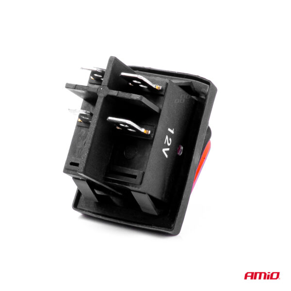 Amio ΔΙΑΚΟΠΤΗΣ ON/OFF 4 ΕΠΑΦΩΝ 20A 12/24V ΚΟΚΚΙΝΟΣ ΦΩΤΙΣΜΟΣ ΟΡΘΟΓΩΝΙΟΣ ΑΜΙΟ - 1 ΤΕΜ. - Image 4