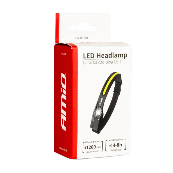 Amio ΦΑΚΟΣ ΚΕΦΑΛΗΣ ΕΡΓΑΣΙΑΣ LED USB-C 1200mAh XPE+COB ΕΠΑΝΑΦΟΡΤΙΖΟΜΕΝΟΣ AMIO - 1 TEM. - Image 4