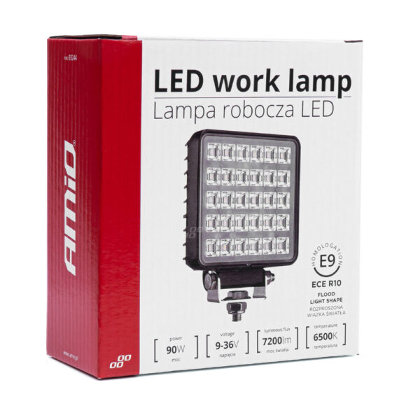 Amio ΠΡΟΒΟΛΕΑΣ ΕΡΓΑΣΙΑΣ WORKING LAMP LED 30xSMD 90W 9-36V 7200lm 6500K 110x110x45mm AWL33 AMIO - 1ΤΕΜ. - Image 4