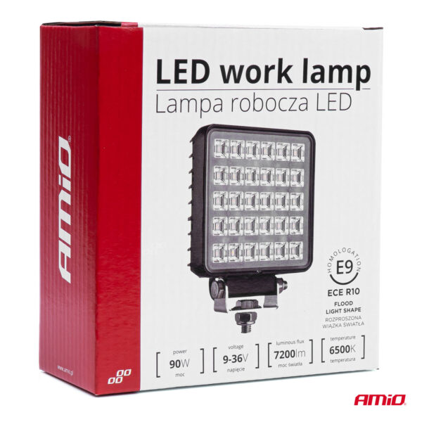 Amio ΠΡΟΒΟΛΕΑΣ ΕΡΓΑΣΙΑΣ WORKING LAMP 30xSMD 90W 9-36V 110x110x42mm AWL34 ΑMiO - 1 TEM. - Image 4