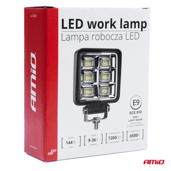 Amio ΠΡΟΒΟΛΕΑΣ ΕΡΓΑΣΙΑΣ WORKING LAMP 48xSMD 144W 9-36V 110x110x60mm AWL37 ΑMiO - 1 TEM. - Image 4