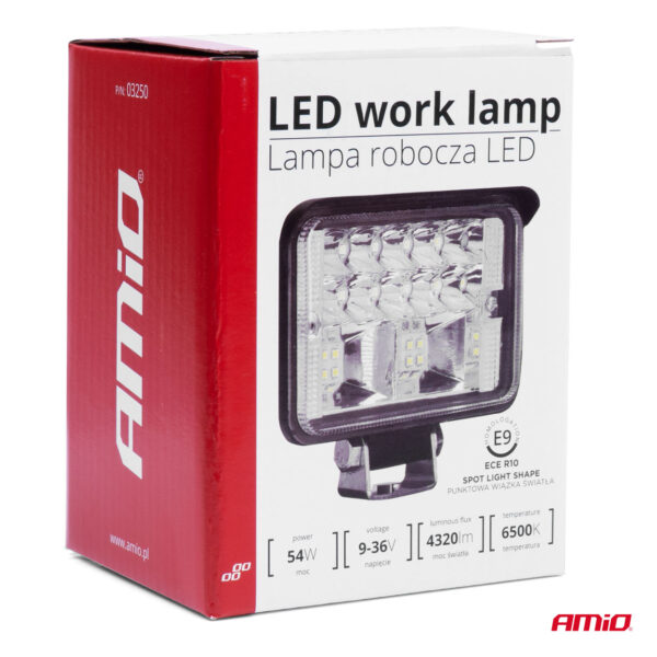 Amio ΠΡΟΒΟΛΕΑΣ ΕΡΓΑΣΙΑΣ WORKING LAMP 18xSMD 54W 9-36V 110x80x60mm AWL39 ΑMiO - 1 TEM. - Image 4