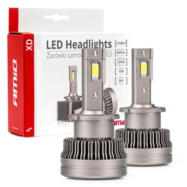 Amio ΛΑΜΠΕΣ LED D4S/D4R 9>16V 70W 6.500K 8600lm (ΜΕ ΨΥΚΤΡΑ) XD SERIES ΑΜΙΟ - 2 ΤΕΜ.