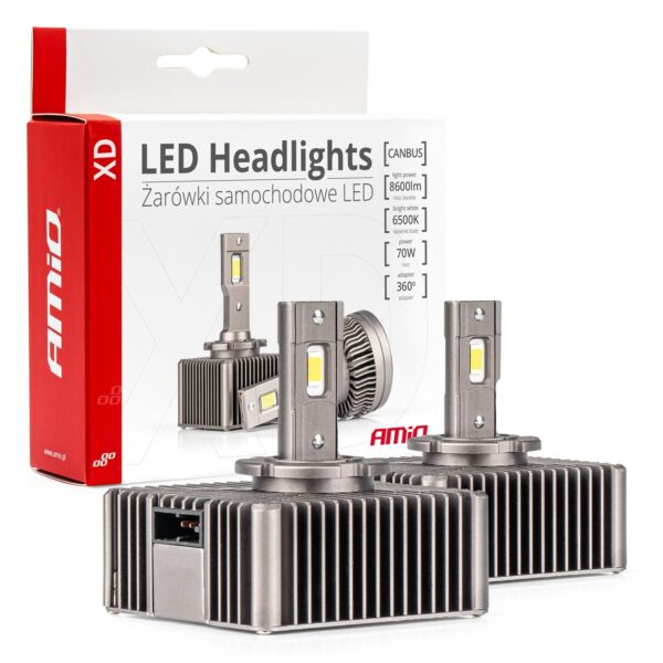 Amio ΛΑΜΠΕΣ LED D5S 9>16V 70W 6.500K 8600lm (ΜΕ ΨΥΚΤΡΑ) XD SERIES ΑΜΙΟ - 2 ΤΕΜ.