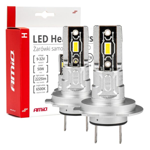 Amio ΛΑΜΠΕΣ LED H7 H-SERIES 12>24V 50W 6500K 2225lm +200% CSP LED  AMiO - 2 TEM.