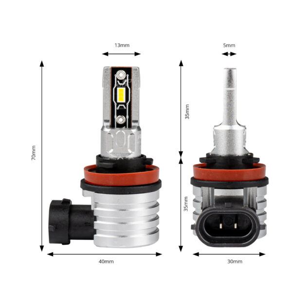 Amio ΛΑΜΠΕΣ LED H8/H9/H11 H-SERIES 9>18V 42W 6500K 3600lm +200% CSP LED  AMiO - 2 TEM. - Image 4