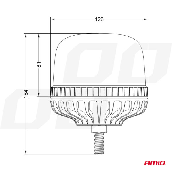 Amio ΦΑΡΟΣ DIAMONT W25SB ΜΕ ΛΕΥΚΟ ΚΑΠΑΚΙ 12/24V 24xSMD LED ΠΟΡΤΟΚΑΛΙ ΒΙΔΩΤΟΣ 154x126mm ΑΜΙΟ - 1 ΤΕΜ. - Image 4