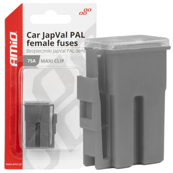 Amio ΑΣΦΑΛΕΙΕΣ JapVal PAL ΘΗΛΥΚΕΣ 75A ΣΕ ΓΚΡΙ ΧΡΩΜΑ AMIO - 2 Τεμ.