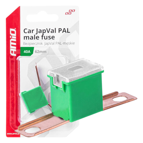 Amio ΑΣΦΑΛΕΙΑ JapVal PAL ΑΡΣΕΝΙΚΗ 62mm 40A ΣΕ ΠΡΑΣΙΝΟ ΧΡΩΜΑ AMIO - 1 Τεμ.