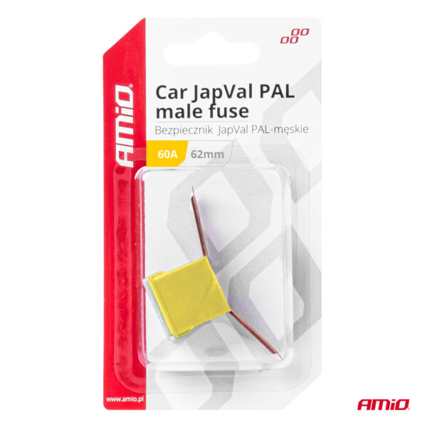 Amio ΑΣΦΑΛΕΙΑ JapVal PAL ΑΡΣΕΝΙΚΗ 62mm 60A ΣΕ ΚΙΤΡΙΝΟ ΧΡΩΜΑ AMIO - 1 Τεμ. - Image 3