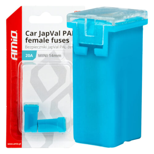 Amio ΑΣΦΑΛΕΙΕΣ JapVal PAL ΜΙΝΙ 14mm ΘΗΛΥΚΕΣ 20A ΣΕ ΓΑΛΑΖΙΟ ΧΡΩΜΑ AMIO – 2 Τεμ.