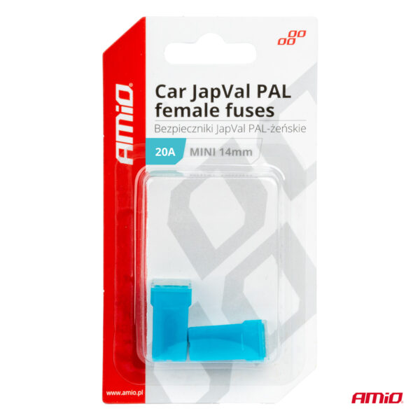 Amio ΑΣΦΑΛΕΙΕΣ JapVal PAL ΜΙΝΙ 14mm ΘΗΛΥΚΕΣ 20A ΣΕ ΓΑΛΑΖΙΟ ΧΡΩΜΑ AMIO - 2 Τεμ. - Image 3