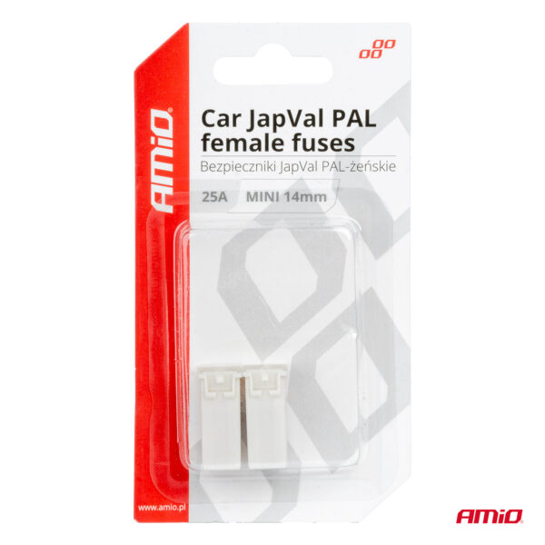 Amio ΑΣΦΑΛΕΙΕΣ JapVal PAL ΜΙΝΙ 14mm ΘΗΛΥΚΕΣ 25A ΣΕ ΛΕΥΚΟ ΧΡΩΜΑ AMIO - 2 Τεμ. - Image 3
