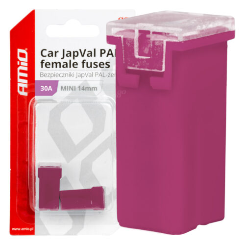 Amio ΑΣΦΑΛΕΙΕΣ JapVal PAL ΜΙΝΙ 14mm ΘΗΛΥΚΕΣ 30A ΣΕ ΜΩΒ ΧΡΩΜΑ AMIO – 2 Τεμ.
