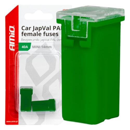 Amio ΑΣΦΑΛΕΙΕΣ JapVal PAL ΜΙΝΙ 14mm ΘΗΛΥΚΕΣ 40A ΣΕ ΠΡΑΣΙΝΟ ΧΡΩΜΑ AMIO – 2 Τεμ.