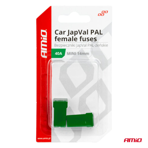 Amio ΑΣΦΑΛΕΙΕΣ JapVal PAL ΜΙΝΙ 14mm ΘΗΛΥΚΕΣ 40A ΣΕ ΠΡΑΣΙΝΟ ΧΡΩΜΑ AMIO - 2 Τεμ. - Image 3