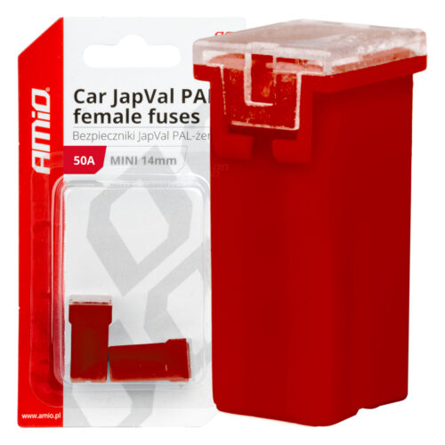 Amio ΑΣΦΑΛΕΙΕΣ JapVal PAL ΜΙΝΙ 14mm ΘΗΛΥΚΕΣ 50A ΣΕ ΚΟΚΚΙΝΟ ΧΡΩΜΑ AMIO – 2 Τεμ.