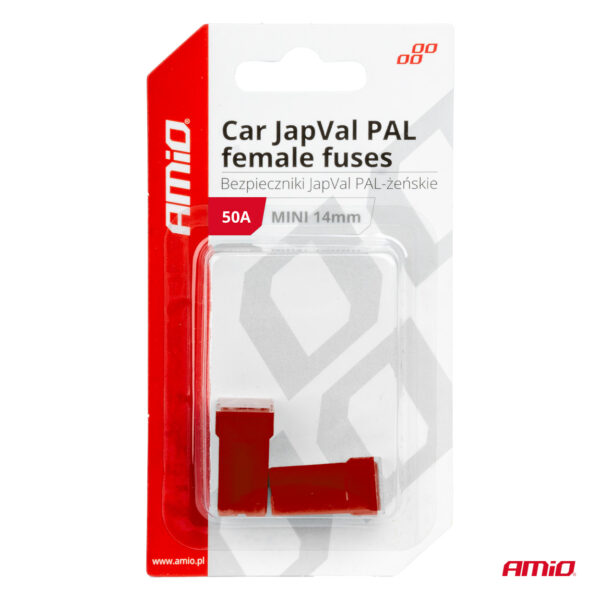 Amio ΑΣΦΑΛΕΙΕΣ JapVal PAL ΜΙΝΙ 14mm ΘΗΛΥΚΕΣ 50A ΣΕ ΚΟΚΚΙΝΟ ΧΡΩΜΑ AMIO - 2 Τεμ. - Image 3