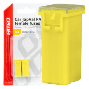Amio ΑΣΦΑΛΕΙΕΣ JapVal PAL ΜΙΝΙ 14mm ΘΗΛΥΚΕΣ 60A ΣΕ ΚΙΤΡΙΝΟ ΧΡΩΜΑ AMIO - 2 Τεμ.