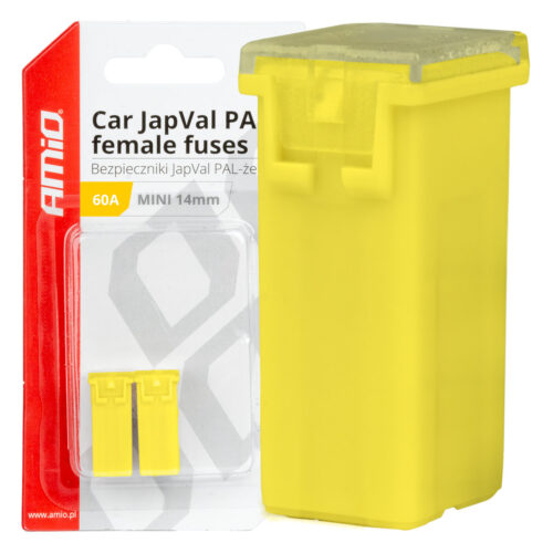 Amio ΑΣΦΑΛΕΙΕΣ JapVal PAL ΜΙΝΙ 14mm ΘΗΛΥΚΕΣ 60A ΣΕ ΚΙΤΡΙΝΟ ΧΡΩΜΑ AMIO – 2 Τεμ.