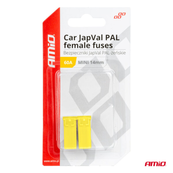 Amio ΑΣΦΑΛΕΙΕΣ JapVal PAL ΜΙΝΙ 14mm ΘΗΛΥΚΕΣ 60A ΣΕ ΚΙΤΡΙΝΟ ΧΡΩΜΑ AMIO - 2 Τεμ. - Image 3