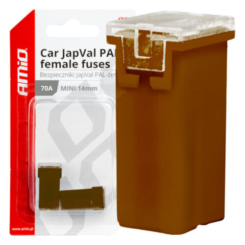 Amio ΑΣΦΑΛΕΙΕΣ JapVal PAL ΜΙΝΙ 14mm ΘΗΛΥΚΕΣ 70A ΣΕ ΚΑΦΕ ΧΡΩΜΑ AMIO – 2 Τεμ.
