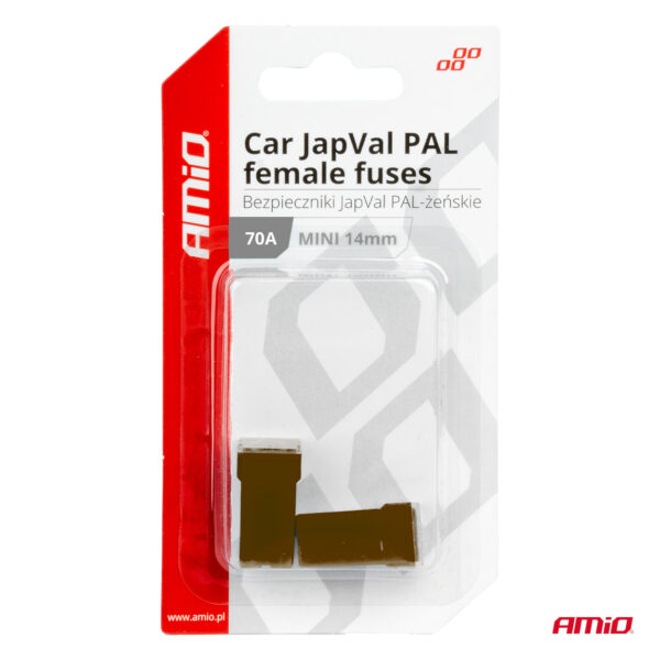 Amio ΑΣΦΑΛΕΙΕΣ JapVal PAL ΜΙΝΙ 14mm ΘΗΛΥΚΕΣ 70A ΣΕ ΚΑΦΕ ΧΡΩΜΑ AMIO - 2 Τεμ. - Image 3