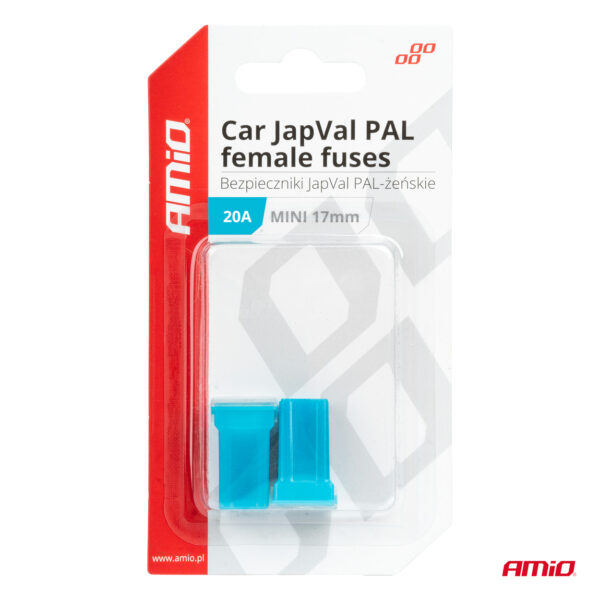 Amio ΑΣΦΑΛΕΙΕΣ JapVal PAL ΜΙΝΙ 17mm ΘΗΛΥΚΕΣ 20A ΣΕ ΓΑΛΑΖΙΟ ΧΡΩΜΑ AMIO - 2 Τεμ. - Image 3