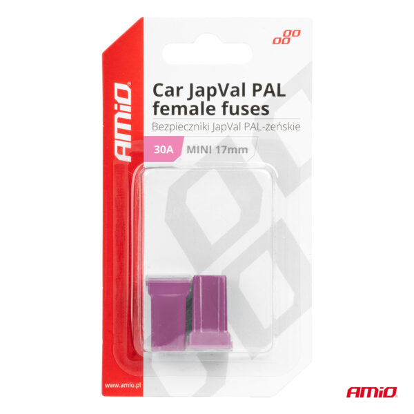 Amio ΑΣΦΑΛΕΙΕΣ JapVal PAL ΜΙΝΙ 17mm ΘΗΛΥΚΕΣ 30A ΣΕ ΜΩΒ ΧΡΩΜΑ AMIO - 2 Τεμ. - Image 3