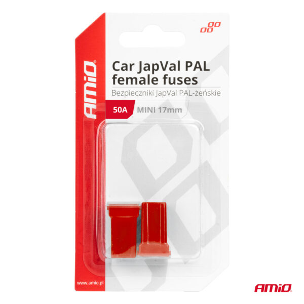 Amio ΑΣΦΑΛΕΙΕΣ JapVal PAL ΜΙΝΙ 17mm ΘΗΛΥΚΕΣ 50A ΣΕ ΚΟΚΚΙΝΟ ΧΡΩΜΑ AMIO - 2 Τεμ. - Image 3
