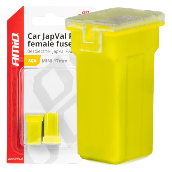Amio ΑΣΦΑΛΕΙΕΣ JapVal PAL ΜΙΝΙ 17mm ΘΗΛΥΚΕΣ 60A ΣΕ ΚΙΤΡΙΝΟ ΧΡΩΜΑ AMIO - 2 Τεμ.