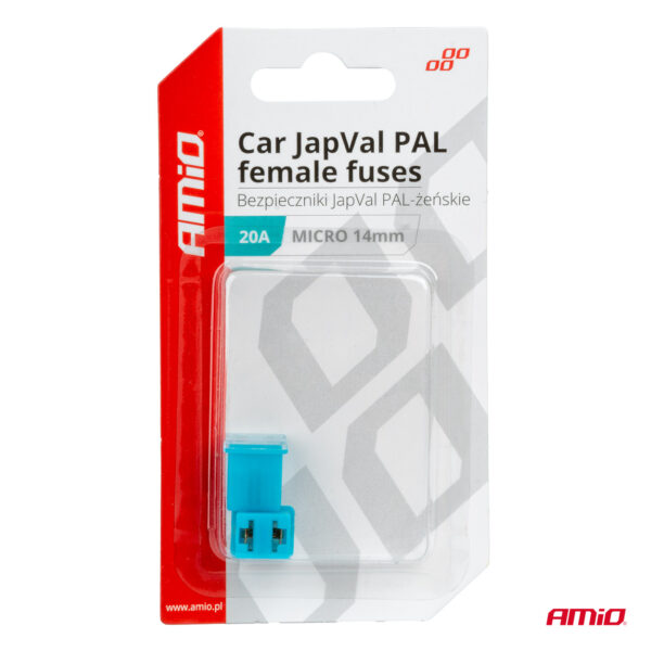 Amio ΑΣΦΑΛΕΙΕΣ JapVal PAL ΜICRO 14mm ΘΗΛΥΚΕΣ 20A ΣΕ ΓΑΛΑΖΙΟ ΧΡΩΜΑ AMIO - 2 Τεμ. - Image 3