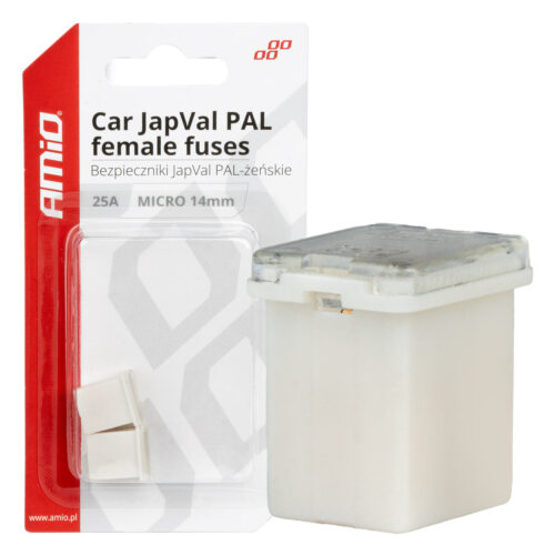 Amio ΑΣΦΑΛΕΙΕΣ JapVal PAL ΜICRO 14mm ΘΗΛΥΚΕΣ 25A ΣΕ ΛΕΥΚΟ ΧΡΩΜΑ AMIO – 2 Τεμ.