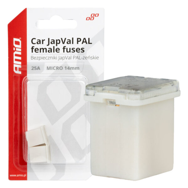 Amio ΑΣΦΑΛΕΙΕΣ JapVal PAL ΜICRO 14mm ΘΗΛΥΚΕΣ 25A ΣΕ ΛΕΥΚΟ ΧΡΩΜΑ AMIO - 2 Τεμ.