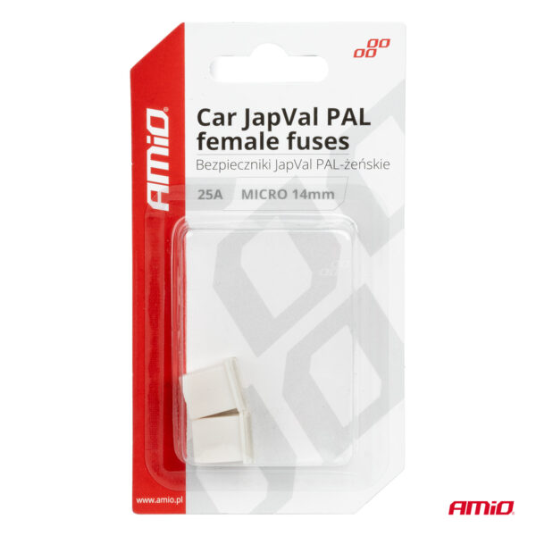Amio ΑΣΦΑΛΕΙΕΣ JapVal PAL ΜICRO 14mm ΘΗΛΥΚΕΣ 25A ΣΕ ΛΕΥΚΟ ΧΡΩΜΑ AMIO - 2 Τεμ. - Image 3