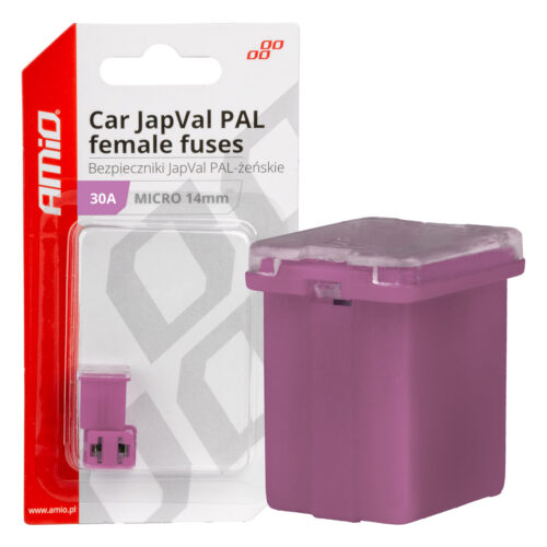 Amio ΑΣΦΑΛΕΙΕΣ JapVal PAL ΜICRO 14mm ΘΗΛΥΚΕΣ 30A ΣΕ ΜΩΒ ΧΡΩΜΑ AMIO – 2 Τεμ.