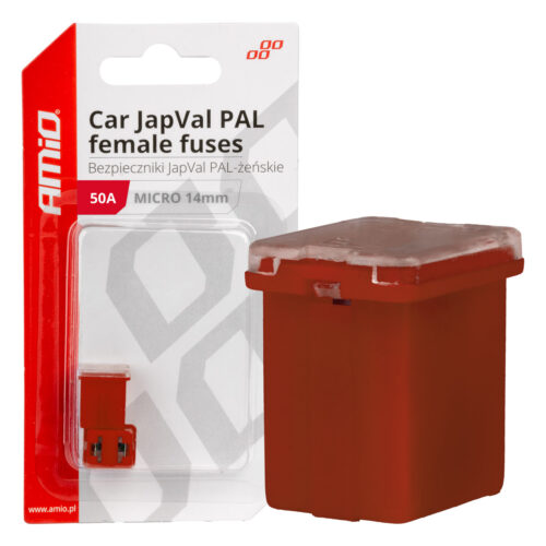 Amio ΑΣΦΑΛΕΙΕΣ JapVal PAL ΜICRO 14mm ΘΗΛΥΚΕΣ 50A ΣΕ ΚΟΚΚΙΝΟ ΧΡΩΜΑ AMIO – 2 Τεμ.