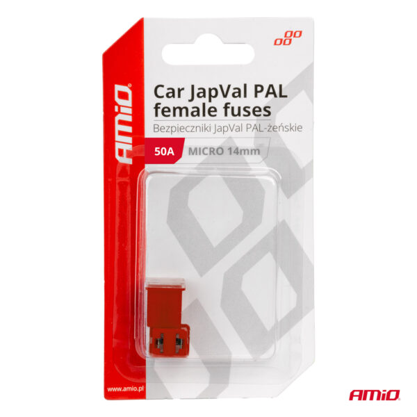 Amio ΑΣΦΑΛΕΙΕΣ JapVal PAL ΜICRO 14mm ΘΗΛΥΚΕΣ 50A ΣΕ ΚΟΚΚΙΝΟ ΧΡΩΜΑ AMIO - 2 Τεμ. - Image 3