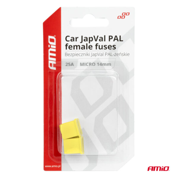 Amio ΑΣΦΑΛΕΙΕΣ JapVal PAL ΜICRO 14mm ΘΗΛΥΚΕΣ 60A ΣΕ ΚΙΤΡΙΝΟ ΧΡΩΜΑ AMIO - 2 Τεμ. - Image 3