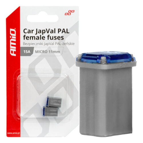 Amio ΑΣΦΑΛΕΙΕΣ JapVal PAL ΜICRO 11mm ΘΗΛΥΚΕΣ 15A ΣΕ ΓΚΡΙ ΧΡΩΜΑ AMIO – 2 Τεμ.
