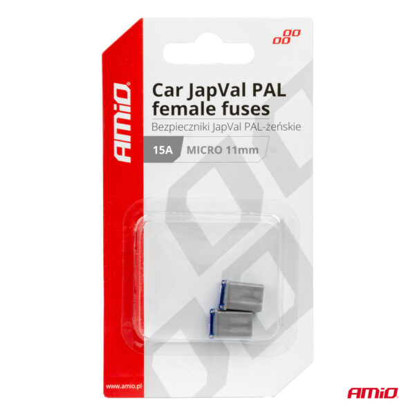Amio ΑΣΦΑΛΕΙΕΣ JapVal PAL ΜICRO 11mm ΘΗΛΥΚΕΣ 15A ΣΕ ΓΚΡΙ ΧΡΩΜΑ AMIO - 2 Τεμ. - Image 3