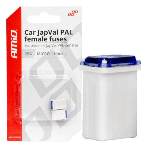 Amio ΑΣΦΑΛΕΙΕΣ JapVal PAL ΜICRO 11mm ΘΗΛΥΚΕΣ 25A ΣΕ ΛΕΥΚΟ ΧΡΩΜΑ AMIO – 2 Τεμ.