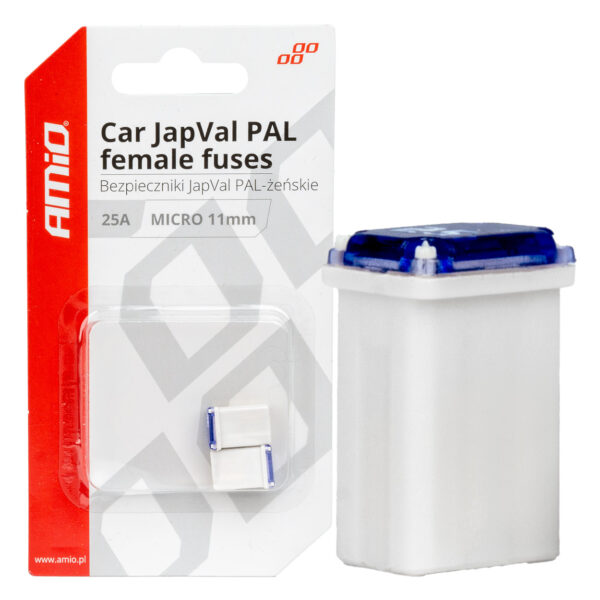 Amio ΑΣΦΑΛΕΙΕΣ JapVal PAL ΜICRO 11mm ΘΗΛΥΚΕΣ 25A ΣΕ ΛΕΥΚΟ ΧΡΩΜΑ AMIO - 2 Τεμ.