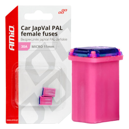 Amio ΑΣΦΑΛΕΙΕΣ JapVal PAL ΜICRO 11mm ΘΗΛΥΚΕΣ 30A ΣΕ ΡΟΖ ΧΡΩΜΑ AMIO – 2 Τεμ.
