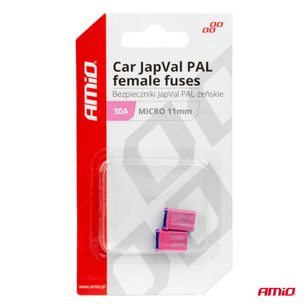 Amio ΑΣΦΑΛΕΙΕΣ JapVal PAL ΜICRO 11mm ΘΗΛΥΚΕΣ 30A ΣΕ ΡΟΖ ΧΡΩΜΑ AMIO - 2 Τεμ. - Image 3