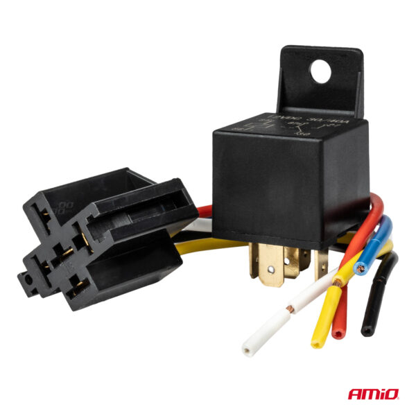 Amio ΡΕΛΕ ΜΕ ΚΑΛΩΔΙΩΣΗ 12V 40A 5 ΕΠΑΦΩΝ ΓΙΑ ΑΥΤΟΜΑΤΑ ΦΩΤΑ ΗΜΕΡΑΣ/ΣΥΝΑΓΕΡΜΟ ΑΥΤΟΚΙΝΗΤΟΥ/ΚΛΕΙΔΑΡΙΑ ΑΝΑΦΛΕΞΗΣ ΑMiO - 1 TEM. - Image 2