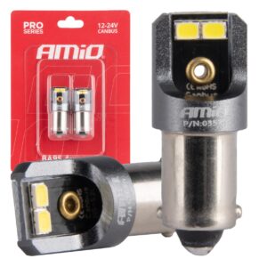 Amio ΛΑΜΠΑΚΙΑ T4W BA9s 12/24V 6.000K 4xSMD LED CAN-BUS ΛΕΥΚΟ 2016 PRO SERIES AMIO - 2 Τεμ.