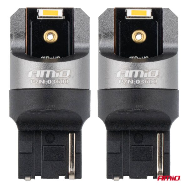 Amio ΛΑΜΠΑΚΙΑ WY21W 7440 12/24V 6.000K 2xSMD LED FULL CAN-BUS ΠΟΡΤΟΚΑΛΙ PRO SERIES AMIO - 2 Τεμ. - Image 2